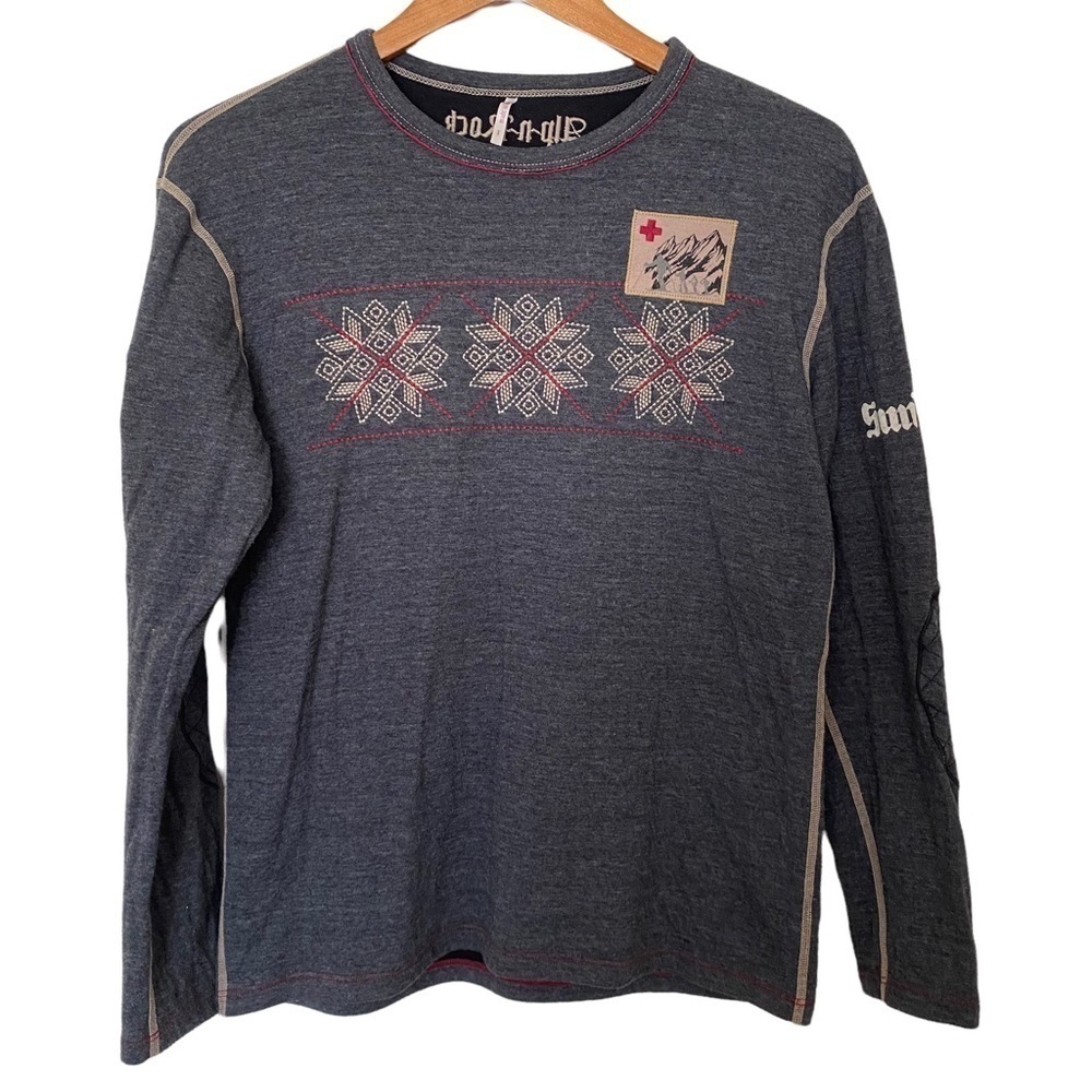 ALP N ROCK Patch Embroidered Long Sleeve Thermal Top, Size 1 (X-Small)